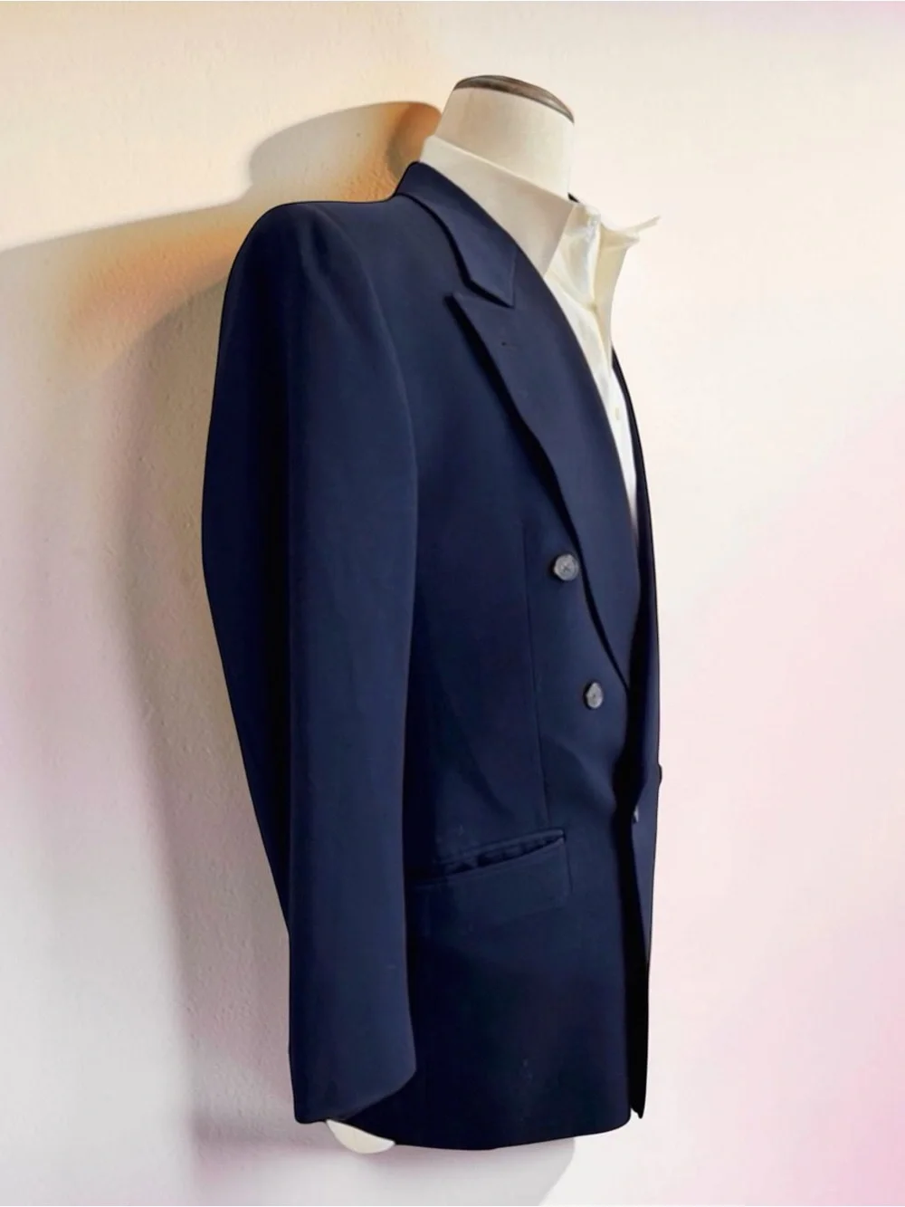 Joseph Abboud for Nordstrom Navy Double-Breasted 100% Wool Blazer 40R